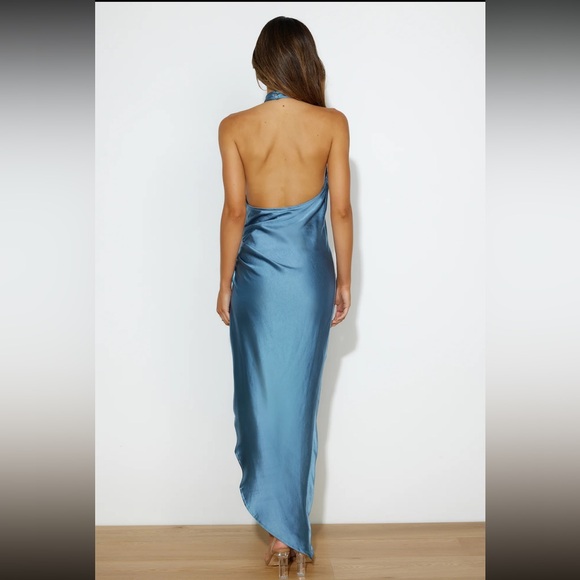 Hello Molly Dress To Impress Satin MIDI- Midnight Blue - Picture 1 of 5